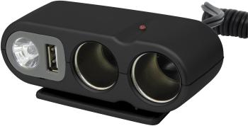 Carpoint 12 Volt 2 Weg-Stekker met USB & LED lamp