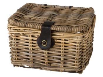 FastRider Fietsmand Rotan Junior met deksel naturel