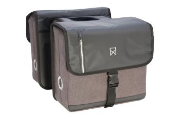 Willex dubbele canvas kantoortas Grijs Zwart 40 liter