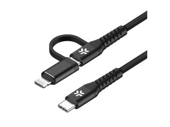 Celly 2 in 1 USB-C > USB-C + Lightning Kabel