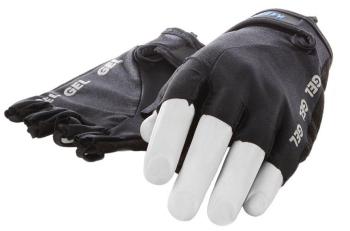 Lycra handschoen met gelpads maat XL - zwart/zwart
