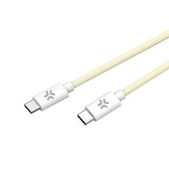 Celly USB-C > USB-C Katoen Gevlochten Kabel Geel 1,5 meter