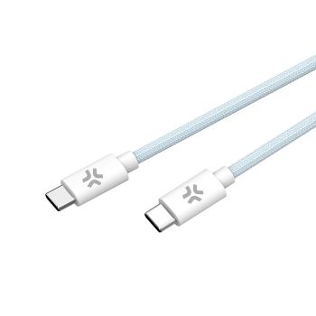 Celly USB-C > USB-C Katoen Gevlochten Kabel Blauw 1,5 meter
