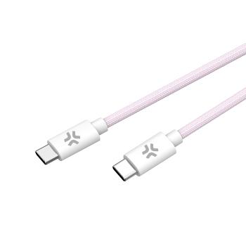 Celly USB-C > USB-C Katoen Gevlochten Kabel  Roze 1,5 meter
