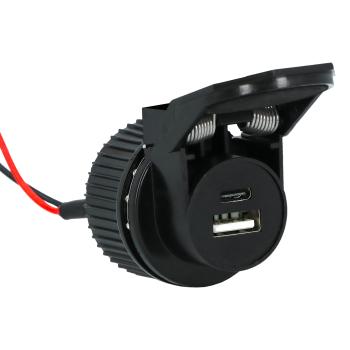 Carpoint Inbouwcontactdoos USB-A + USB-C 12/24V