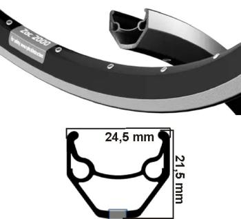 RYDE VELG ZAC 2000 MAT ZWART 28 36 GAATS 14G ETRT