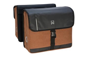 Willex dubbele canvas kantoortas Bruin Zwart 40 liter