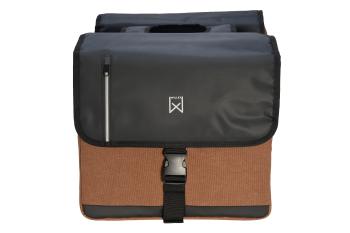 Willex dubbele canvas kantoortas Bruin Zwart 46 liter