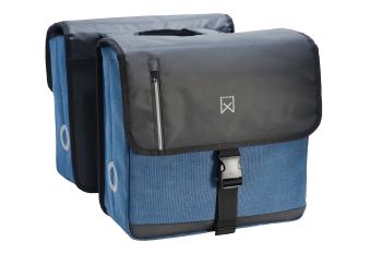 Willex dubbele canvas kantoortas Blauw Zwart 40 liter