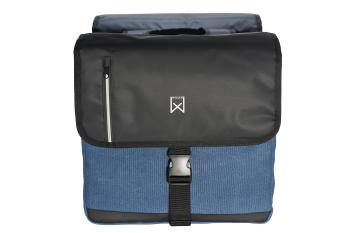 Willex dubbele canvas kantoortas Blauw Zwart 46 liter
